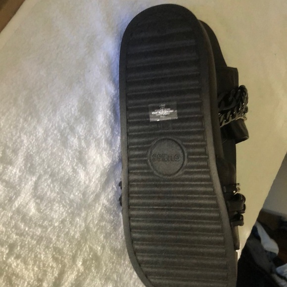 Guess Black Chain Embellished Sandals - Picture 3 of 5